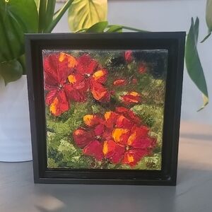 Floral Studio Canvas Art in Black Frame